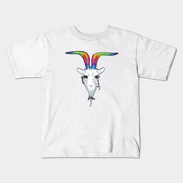 Cute Magical Goat Kids T-Shirt by Katacomb